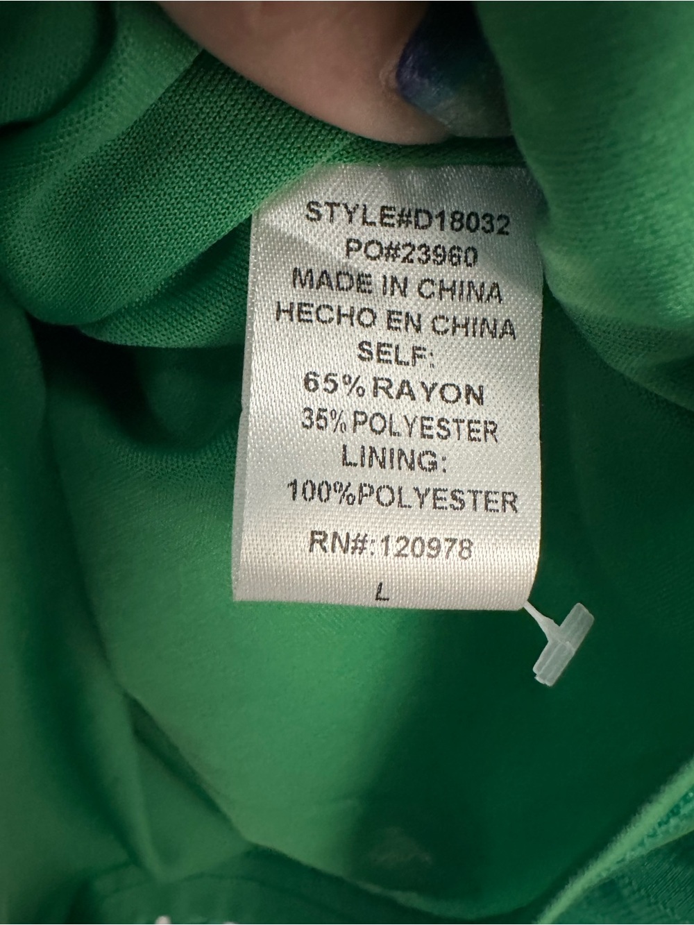 Entro Kelly Green Roll Sleeve Babydoll Shirt Dress Large - Picture 10 of 10